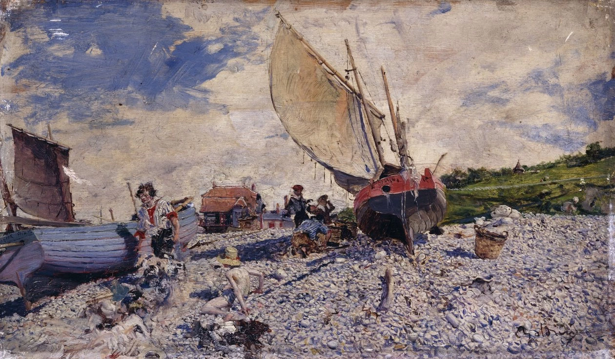 Spiaggia di Étretat a nord di Le Havre